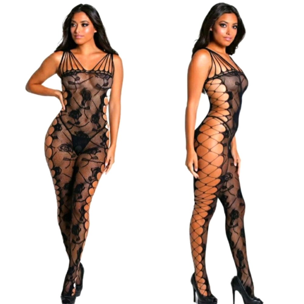 💋Side Cut-Out Fishnet Lingerie Bodysuit💋 - Picture 9 of 16